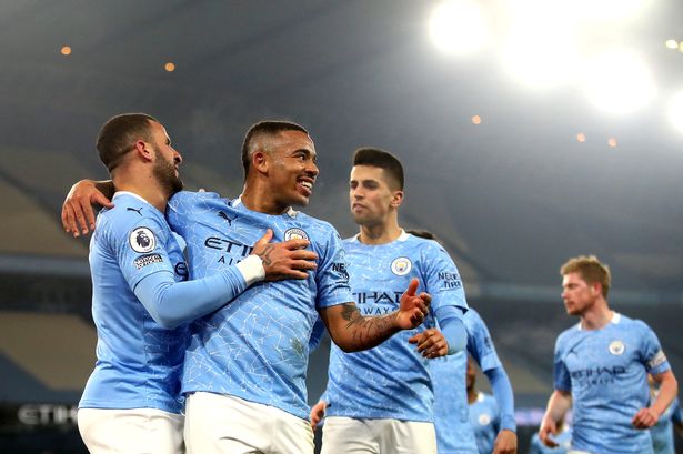 Manchester City Players Celebrating